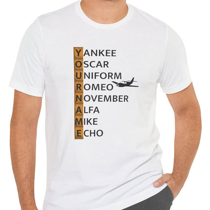 Your Name in NATO Phonetic Alphabet — Personalized Aviation T-Shirt