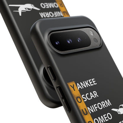 Your Name in NATO Phonetic Alphabet Personalized Tough Phone Case for Aviators