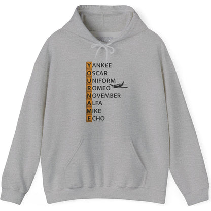 Your Name in NATO Phonetic Alphabet — Personalized Aviation Hoodie