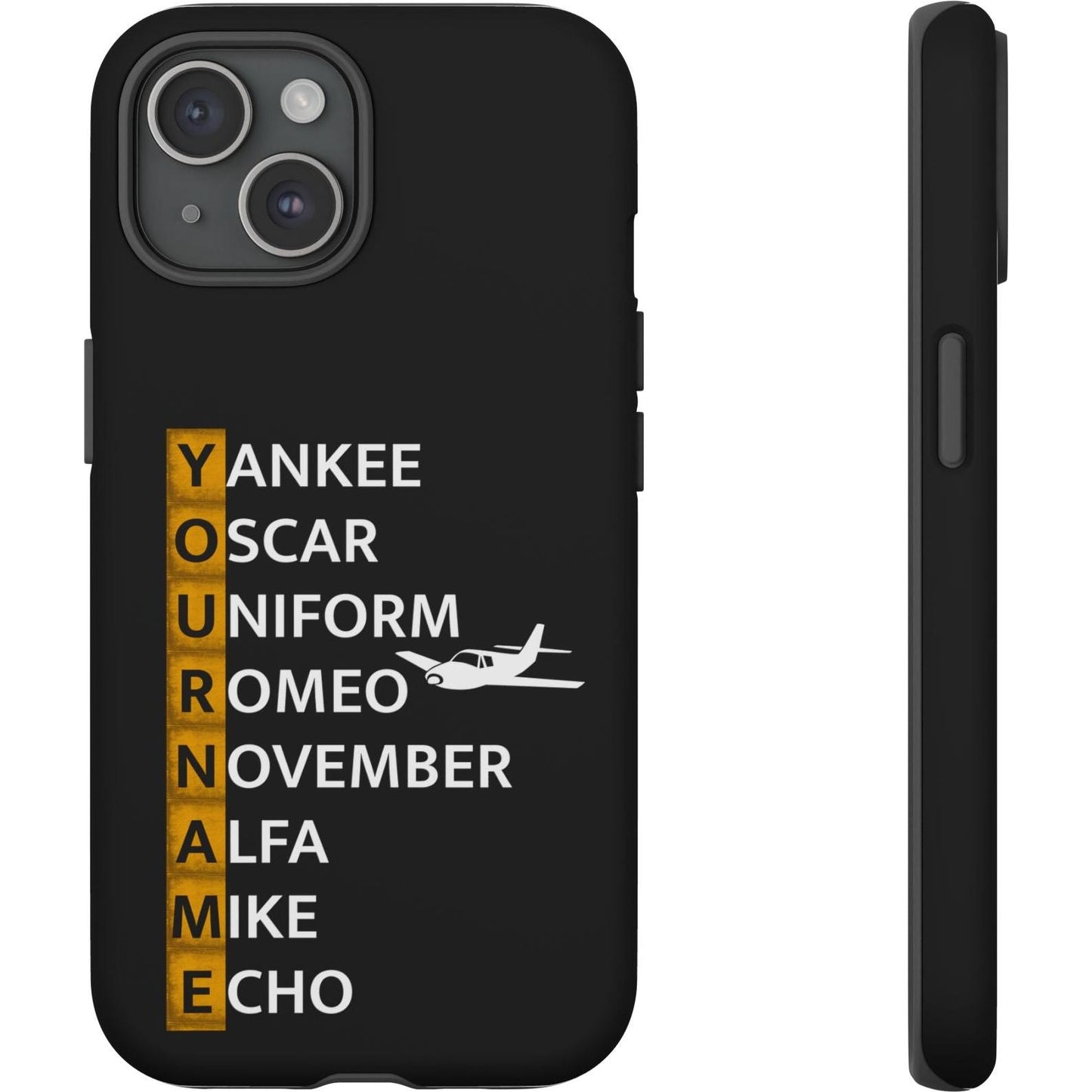 Your Name in NATO Phonetic Alphabet — Personalized Tough Phone Case for Aviators