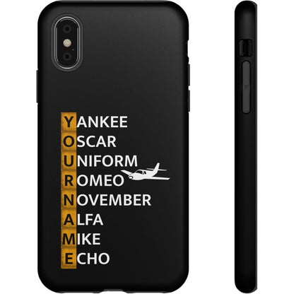 Your Name in NATO Phonetic Alphabet — Personalized Tough Phone Case for Aviators