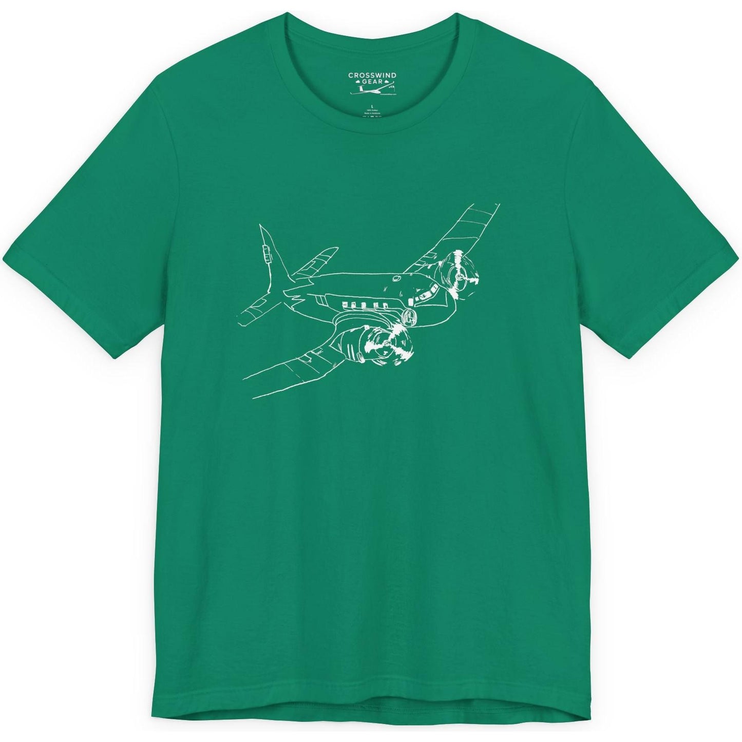 Propeller airliner in flight original artwork - aviation T-Shirt