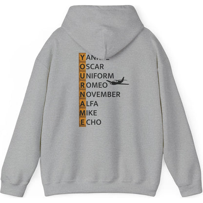 Your Name in NATO Phonetic Alphabet — Personalized Aviation Hoodie