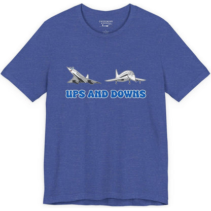 Ups and Downs — Funny Supersonic Jet Cartoon Aviation T-Shirt