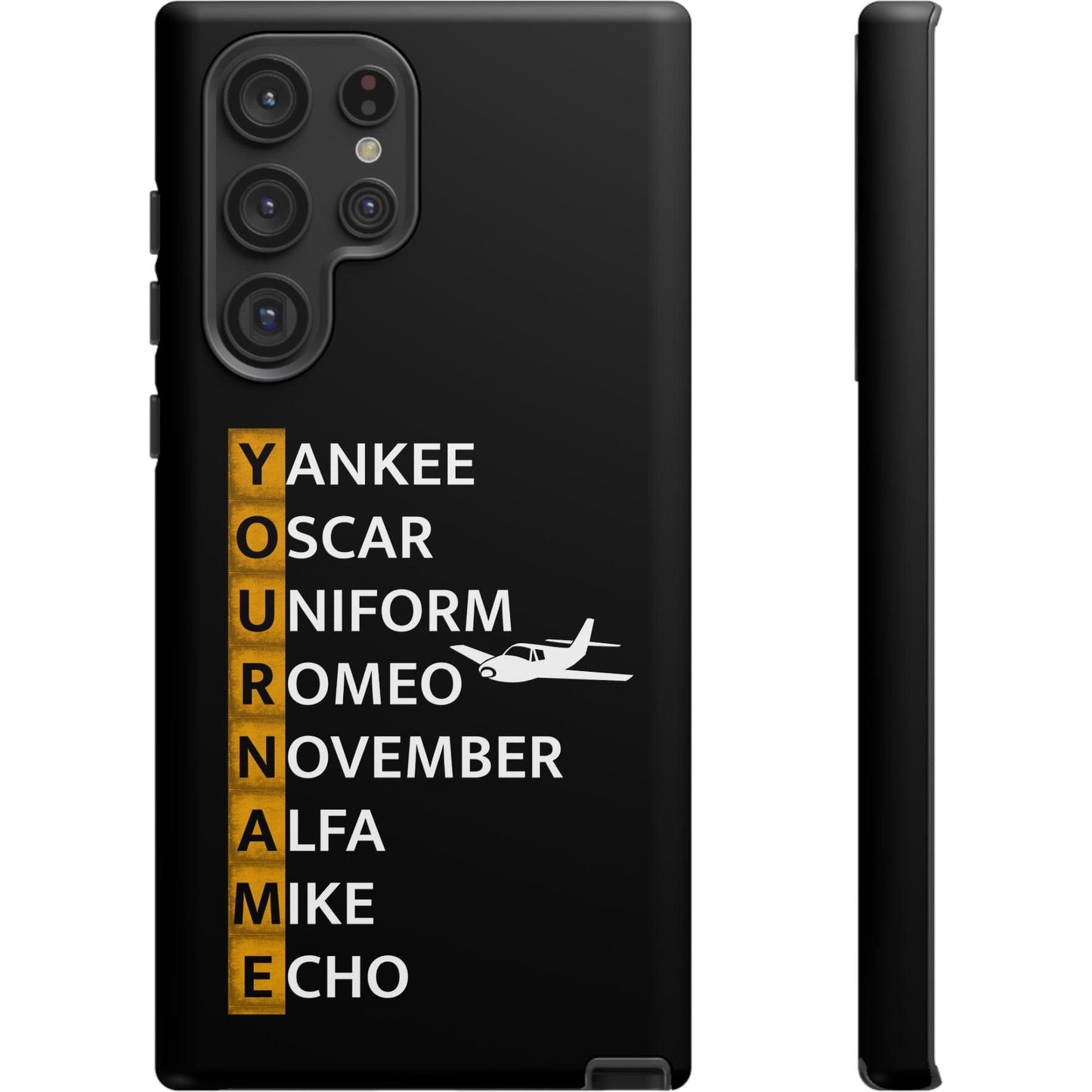 Your Name in NATO Phonetic Alphabet — Personalized Tough Phone Case for Aviators
