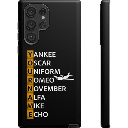Your Name in NATO Phonetic Alphabet — Personalized Tough Phone Case for Aviators