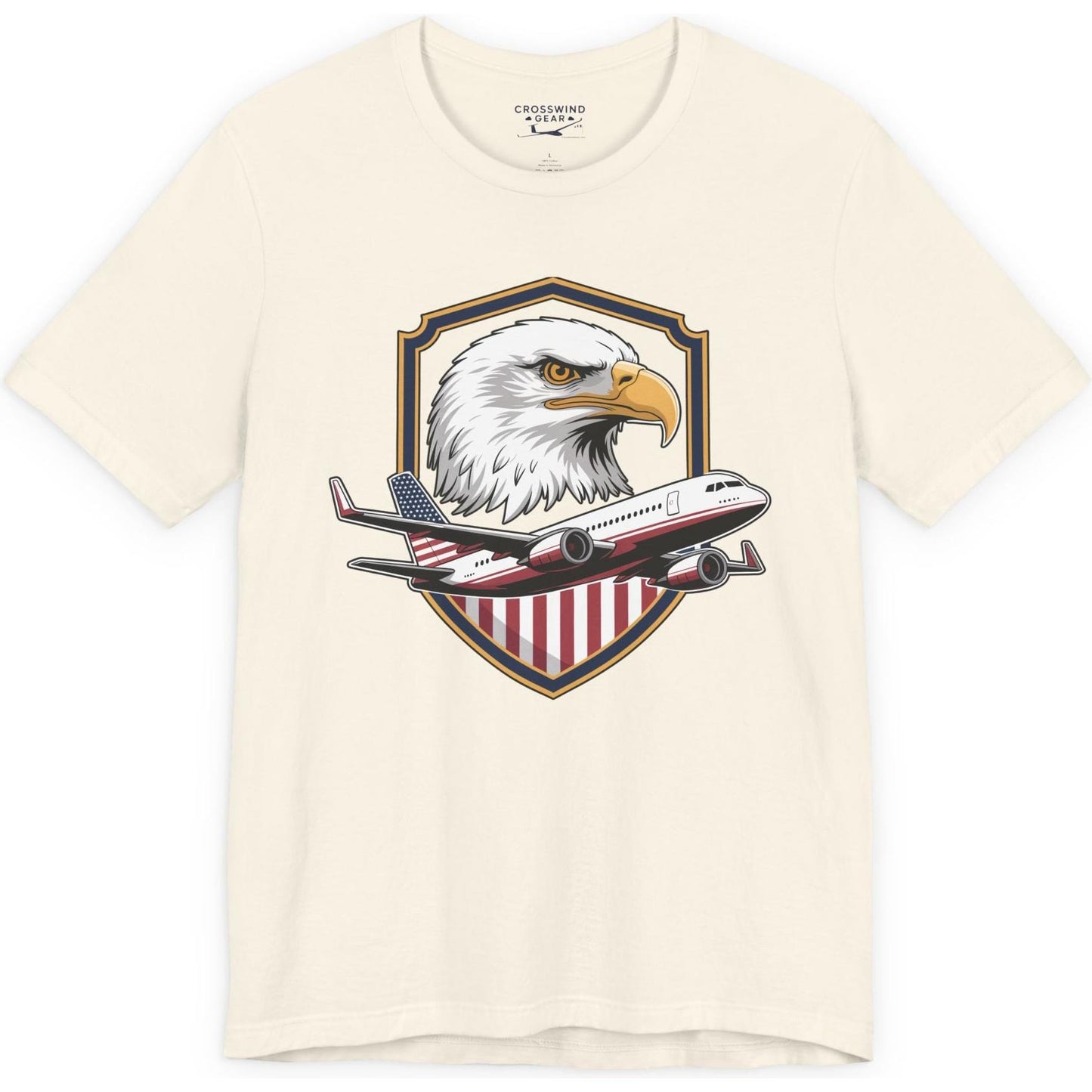Bald eagle shield emblem - patriotic aviation T-Shirt