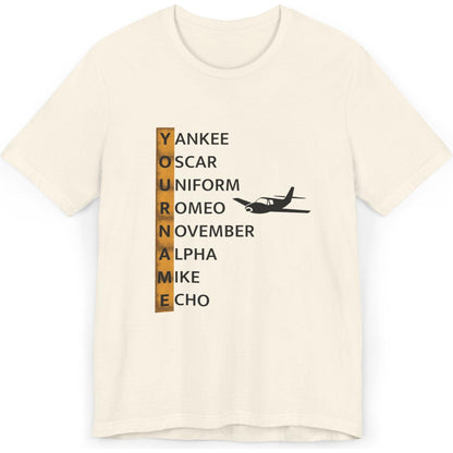 Your Name in NATO Phonetic Alphabet Personalized Aviation T-Shirt
