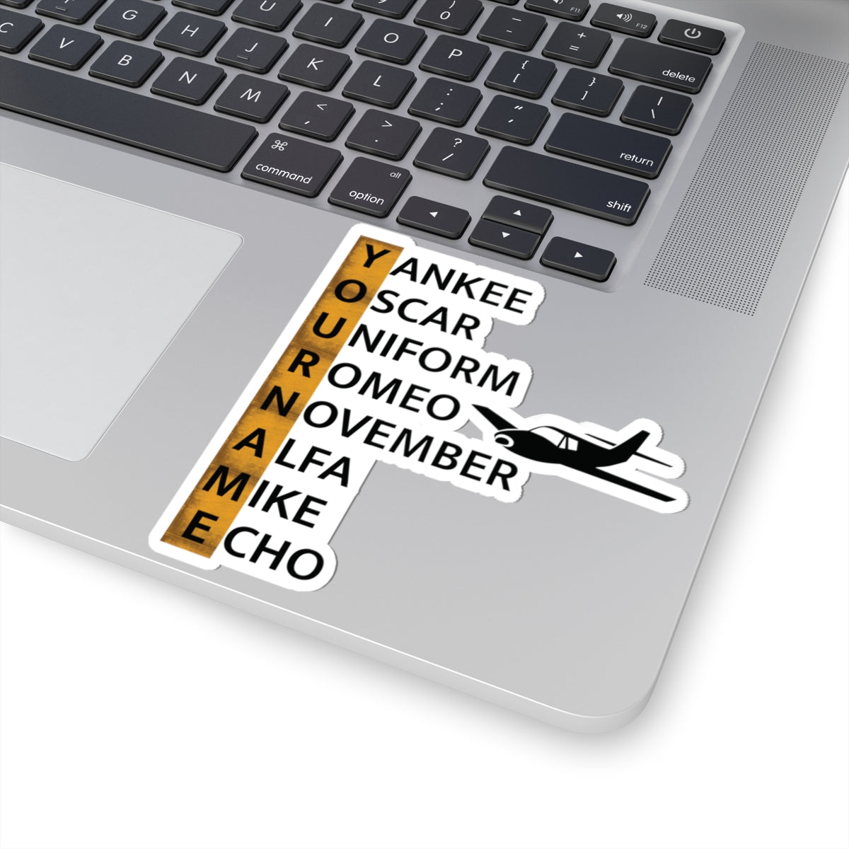 Your Name in NATO Phonetic Alphabet — Personalized Aviation Sticker