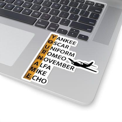 Your Name in NATO Phonetic Alphabet — Personalized Aviation Sticker