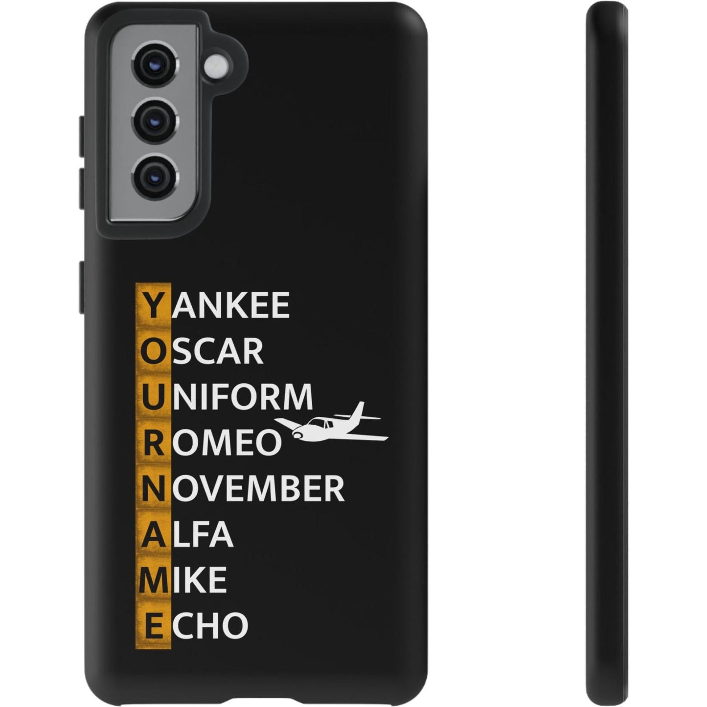 Your Name in NATO Phonetic Alphabet — Personalized Tough Phone Case for Aviators