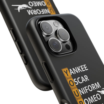 Your Name in NATO Phonetic Alphabet — Personalized Tough Phone Case for Aviators
