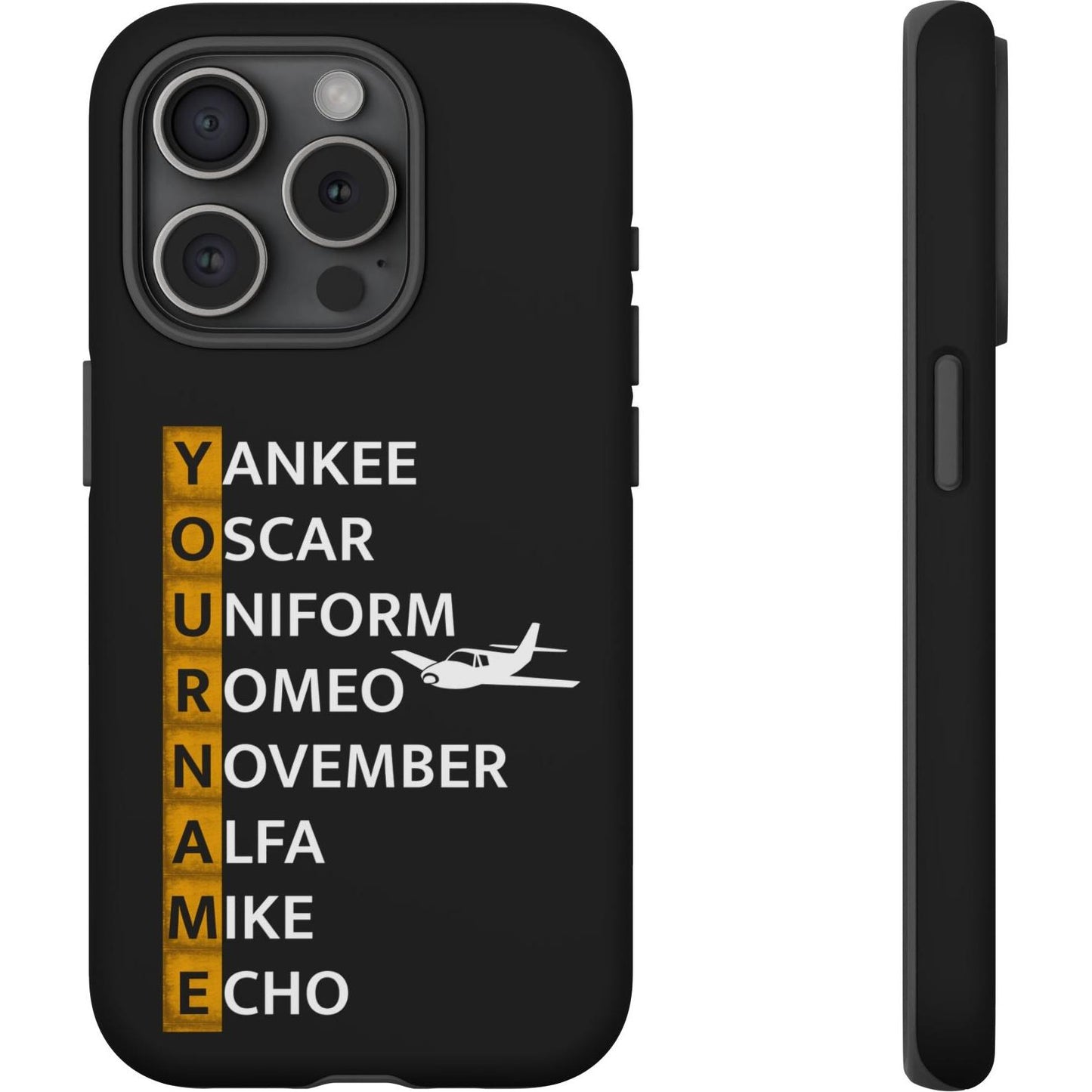 Your Name in NATO Phonetic Alphabet — Personalized Tough Phone Case for Aviators