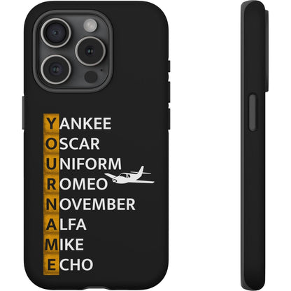 Your Name in NATO Phonetic Alphabet — Personalized Tough Phone Case for Aviators