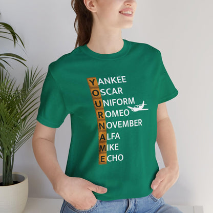 Your Name in NATO Phonetic Alphabet — Personalized Aviation T-Shirt