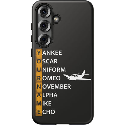 Your Name in NATO Phonetic Alphabet Personalized Tough Phone Case for Aviators