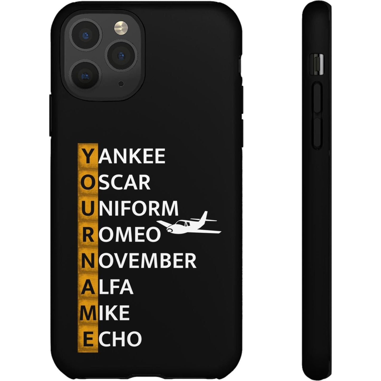 Your Name in NATO Phonetic Alphabet — Personalized Tough Phone Case for Aviators