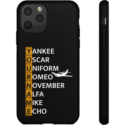 Your Name in NATO Phonetic Alphabet — Personalized Tough Phone Case for Aviators