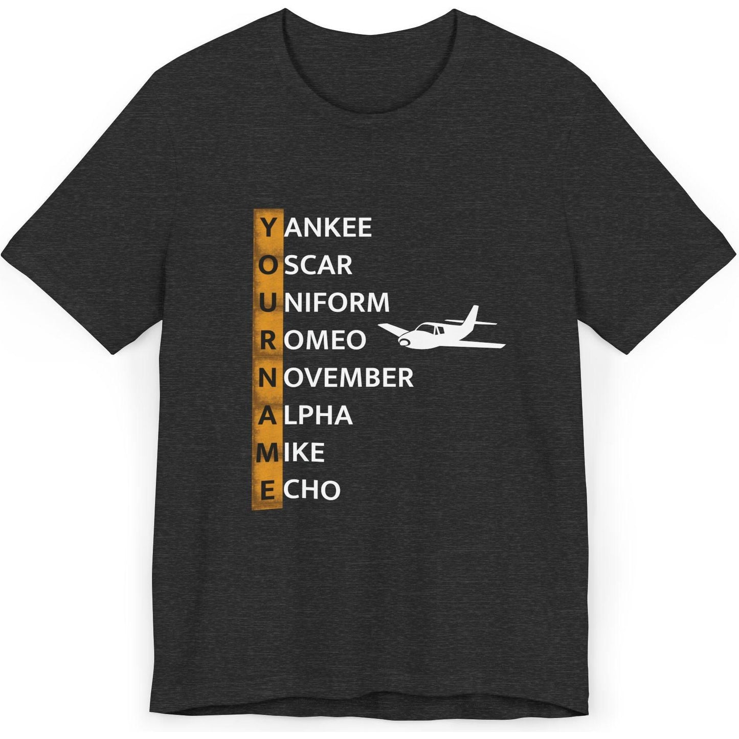 Your Name in NATO Phonetic Alphabet Personalized Aviation T-Shirt