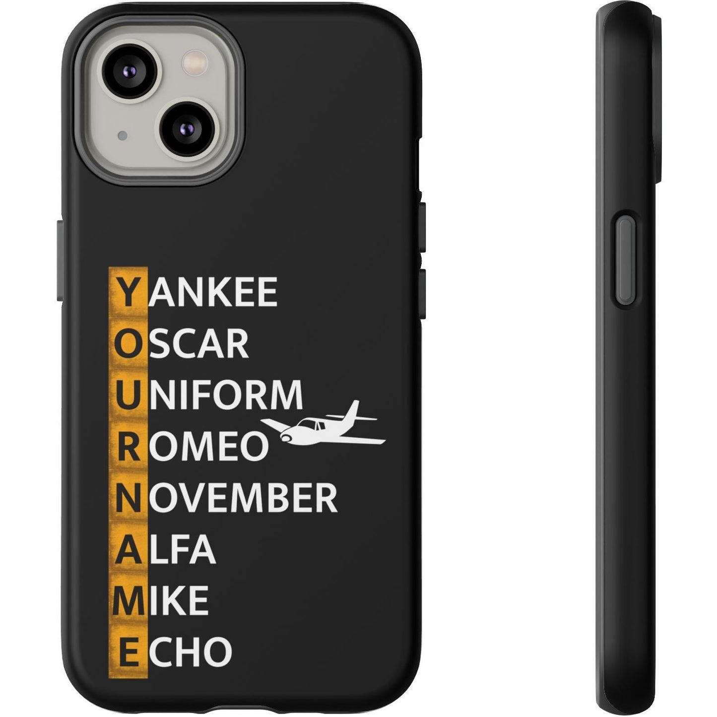 Your Name in NATO Phonetic Alphabet — Personalized Tough Phone Case for Aviators