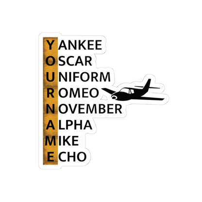Your Name in NATO Phonetic Alphabet — Personalized Aviation Sticker