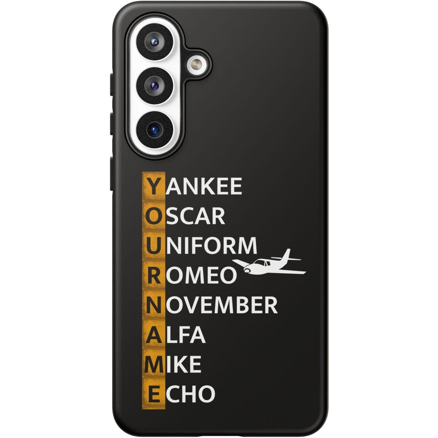 Your Name in NATO Phonetic Alphabet — Personalized Tough Phone Case for Aviators