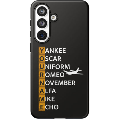 Your Name in NATO Phonetic Alphabet — Personalized Tough Phone Case for Aviators