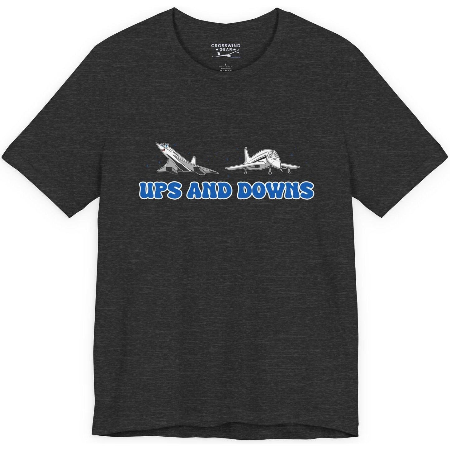 Ups and Downs — Funny Supersonic Jet Cartoon Aviation T-Shirt