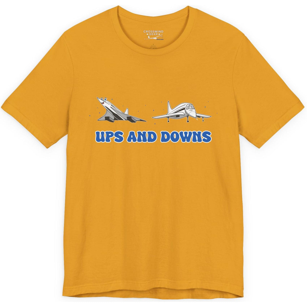 Ups and Downs — Funny Supersonic Jet Cartoon Aviation T-Shirt