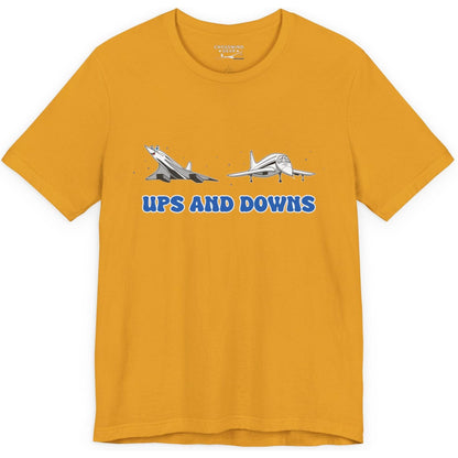 Ups and Downs — Funny Supersonic Jet Cartoon Aviation T-Shirt