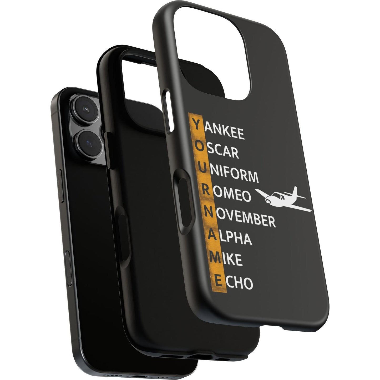 Your Name in NATO Phonetic Alphabet Personalized Tough Phone Case for Aviators