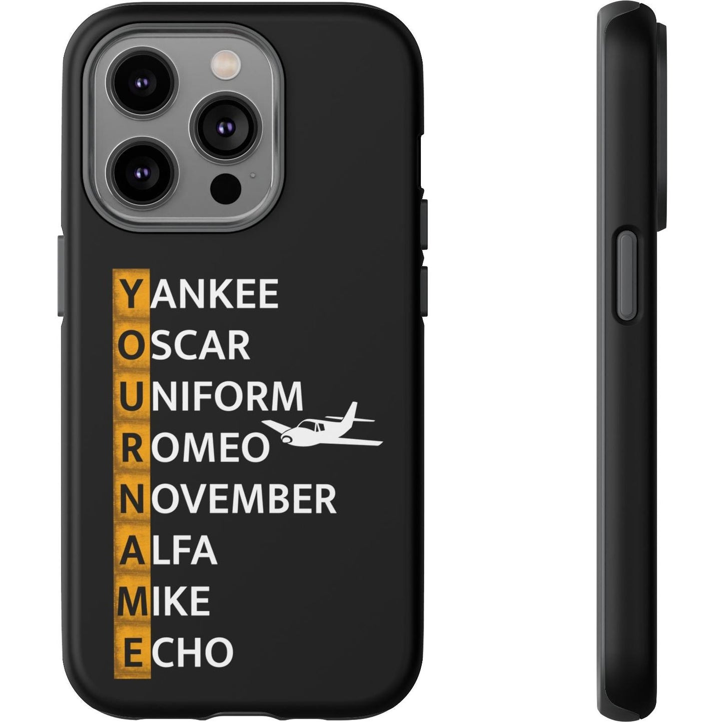 Your Name in NATO Phonetic Alphabet — Personalized Tough Phone Case for Aviators