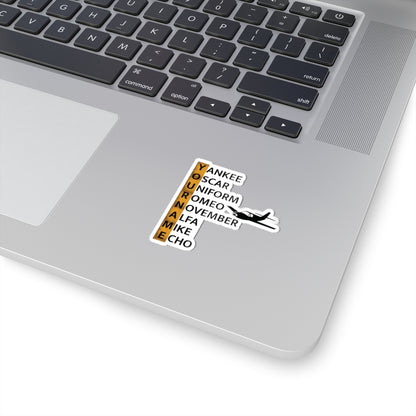 Your Name in NATO Phonetic Alphabet — Personalized Aviation Sticker
