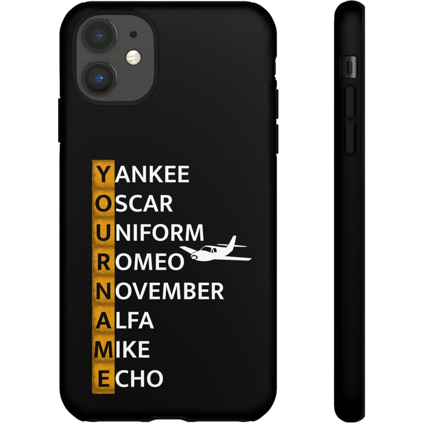 Your Name in NATO Phonetic Alphabet — Personalized Tough Phone Case for Aviators
