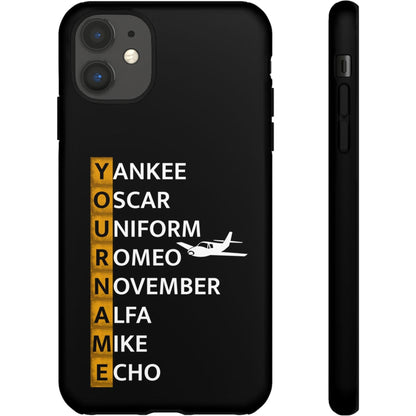 Your Name in NATO Phonetic Alphabet — Personalized Tough Phone Case for Aviators