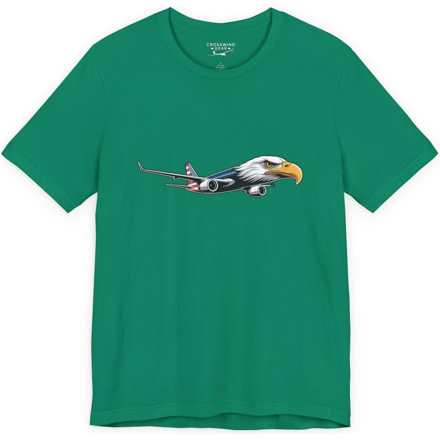 Bald eagle jet airliner - patriotic aviation T-Shirt
