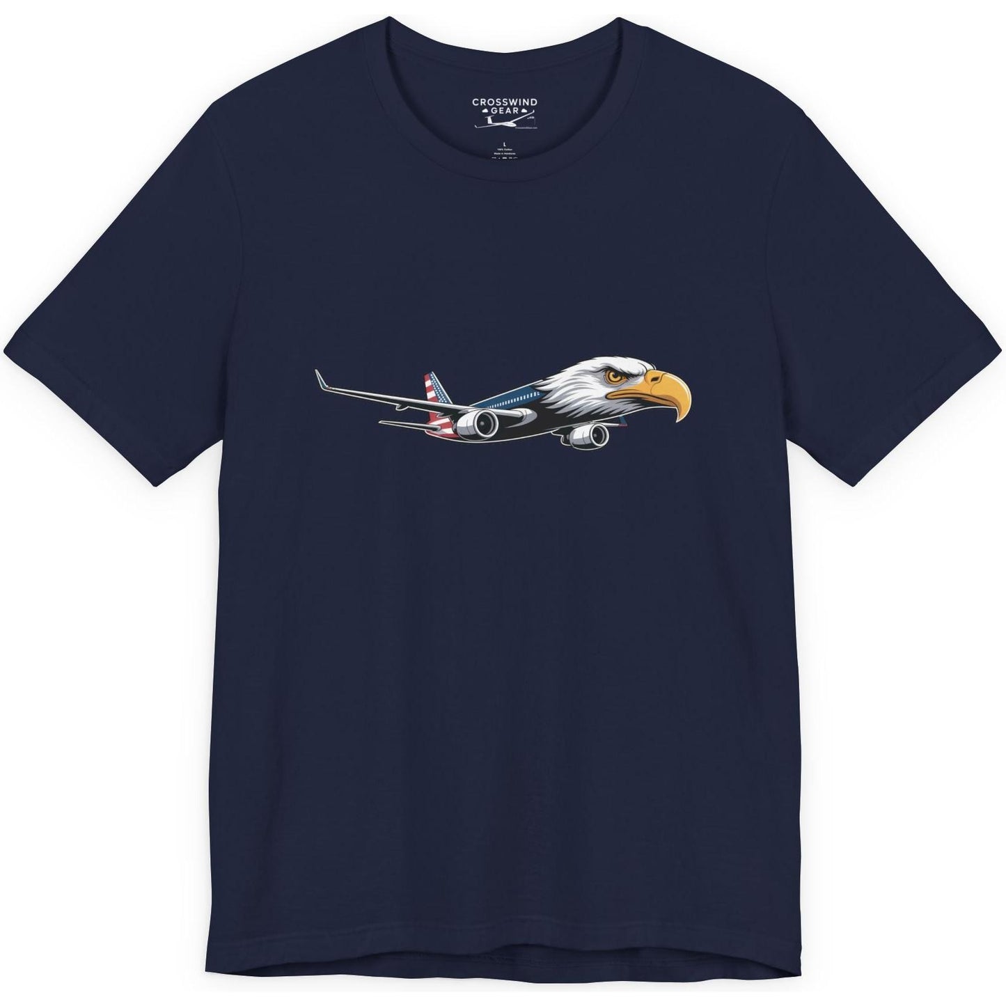 Bald eagle jet airliner - patriotic aviation T-Shirt