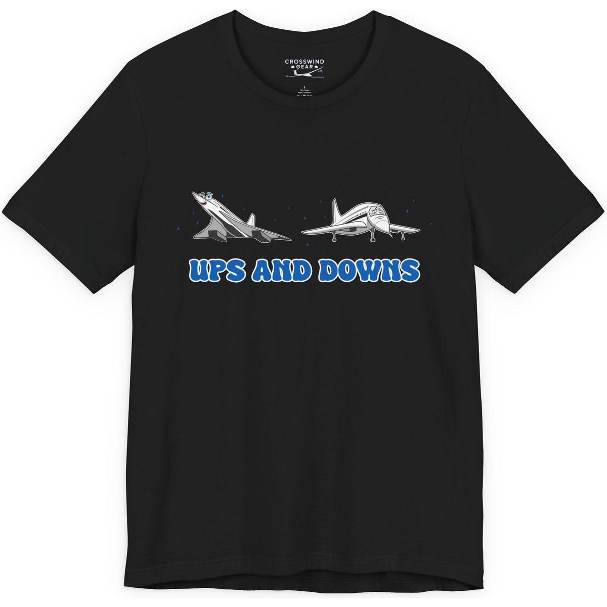 Ups and Downs — Funny Supersonic Jet Cartoon Aviation T-Shirt