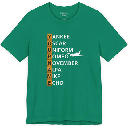 Your Name in NATO Phonetic Alphabet — Personalized Aviation T-Shirt