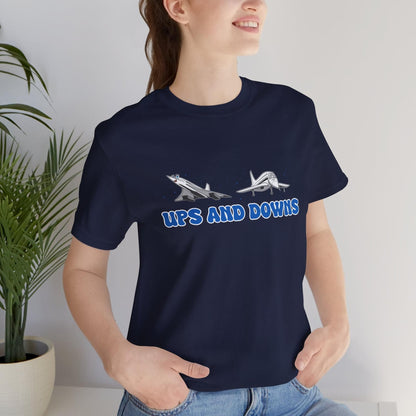 Ups and Downs — Funny Supersonic Jet Cartoon Aviation T-Shirt