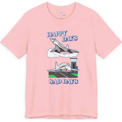 Happy Days / Sad Days — Retro Droop-Nose Airliner Cartoon T-Shirt