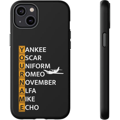 Your Name in NATO Phonetic Alphabet — Personalized Tough Phone Case for Aviators
