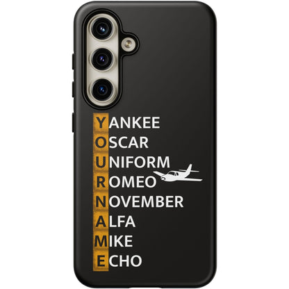Your Name in NATO Phonetic Alphabet — Personalized Tough Phone Case for Aviators