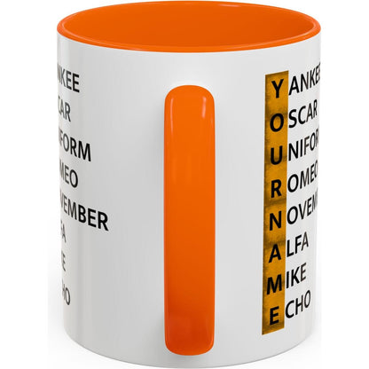 Your Name in NATO Phonetic Alphabet — Personalized Aviation Mug w/color options
