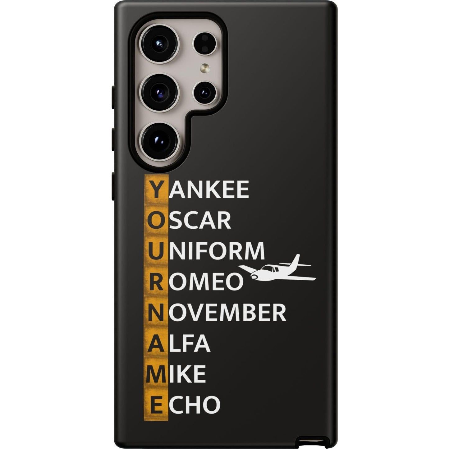 Your Name in NATO Phonetic Alphabet — Personalized Tough Phone Case for Aviators