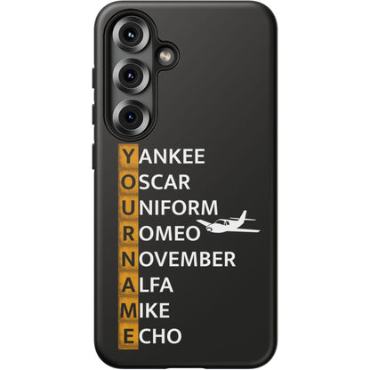 Your Name in NATO Phonetic Alphabet — Personalized Tough Phone Case for Aviators