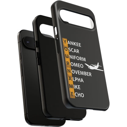 Your Name in NATO Phonetic Alphabet Personalized Tough Phone Case for Aviators