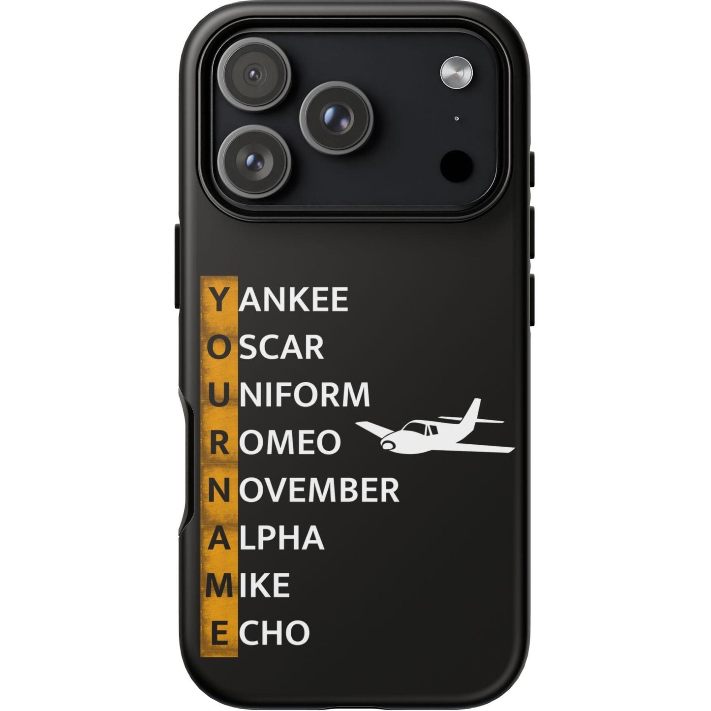 Your Name in NATO Phonetic Alphabet Personalized Tough Phone Case for Aviators