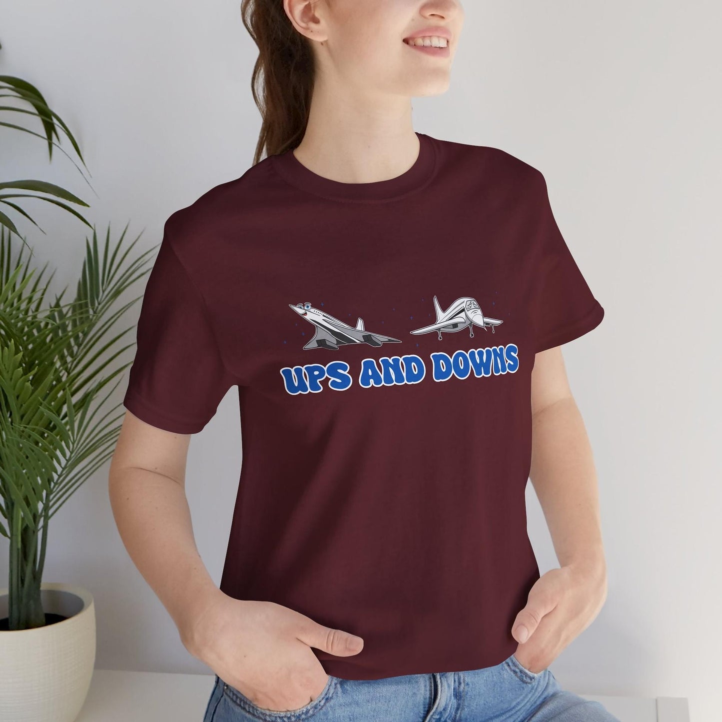 Ups and Downs — Funny Supersonic Jet Cartoon Aviation T-Shirt