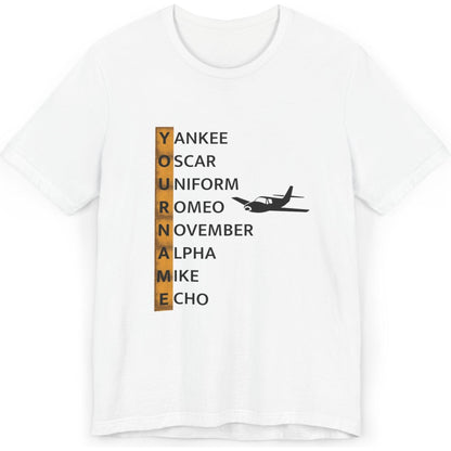 Your Name in NATO Phonetic Alphabet Personalized Aviation T-Shirt